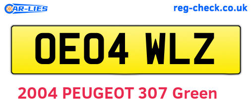OE04WLZ are the vehicle registration plates.