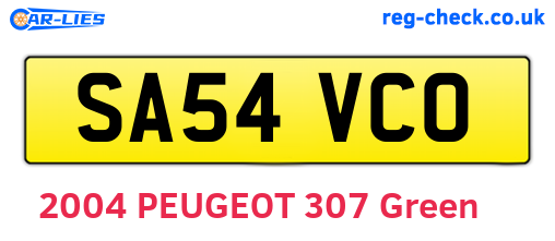 SA54VCO are the vehicle registration plates.