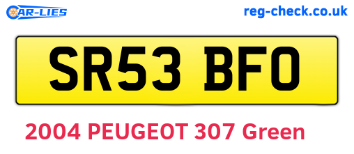 SR53BFO are the vehicle registration plates.