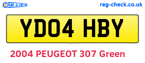 YD04HBY are the vehicle registration plates.