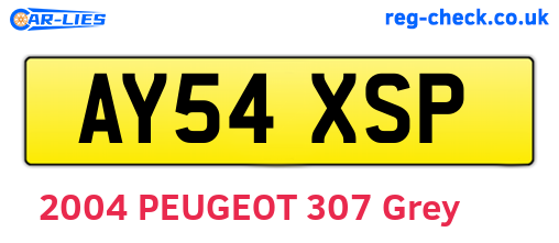 AY54XSP are the vehicle registration plates.