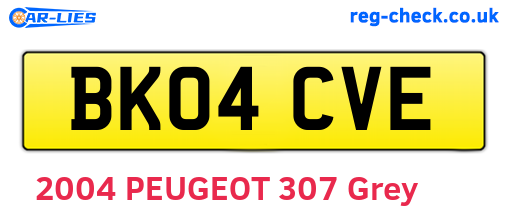 BK04CVE are the vehicle registration plates.