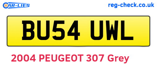 BU54UWL are the vehicle registration plates.
