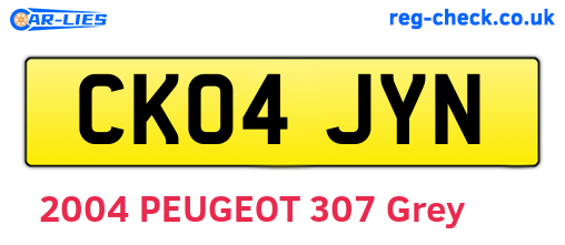 CK04JYN are the vehicle registration plates.