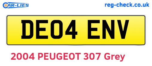 DE04ENV are the vehicle registration plates.