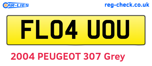FL04UOU are the vehicle registration plates.
