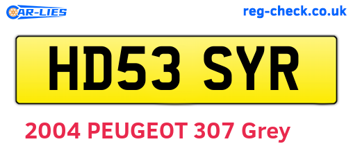 HD53SYR are the vehicle registration plates.