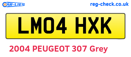 LM04HXK are the vehicle registration plates.