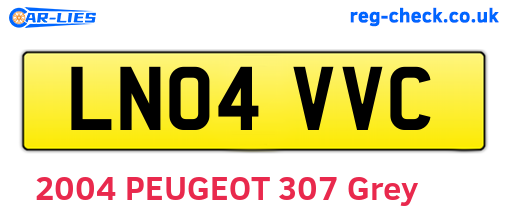 LN04VVC are the vehicle registration plates.