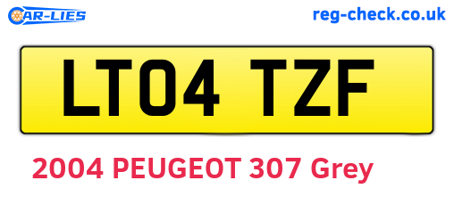 LT04TZF are the vehicle registration plates.