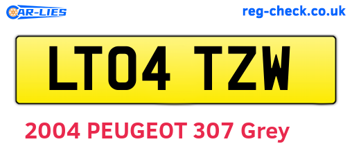 LT04TZW are the vehicle registration plates.