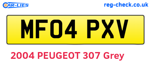 MF04PXV are the vehicle registration plates.