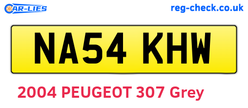 NA54KHW are the vehicle registration plates.