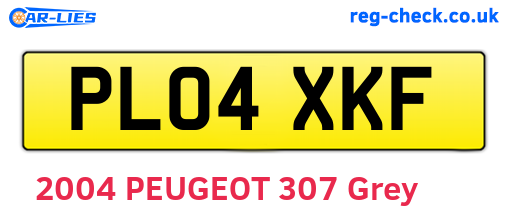 PL04XKF are the vehicle registration plates.