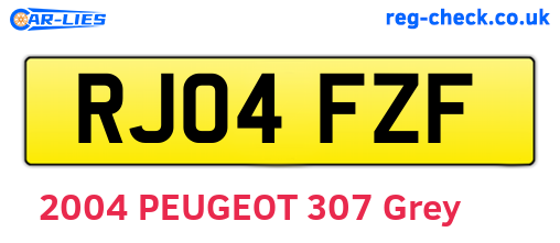 RJ04FZF are the vehicle registration plates.