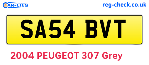 SA54BVT are the vehicle registration plates.