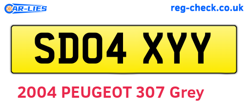 SD04XYY are the vehicle registration plates.