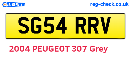 SG54RRV are the vehicle registration plates.