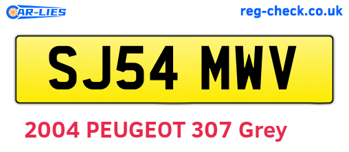 SJ54MWV are the vehicle registration plates.
