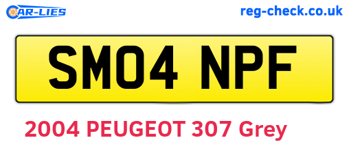 SM04NPF are the vehicle registration plates.