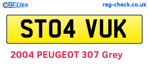 ST04VUK are the vehicle registration plates.