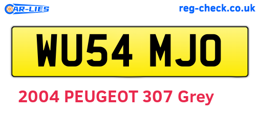 WU54MJO are the vehicle registration plates.