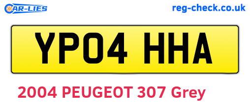 YP04HHA are the vehicle registration plates.