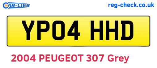 YP04HHD are the vehicle registration plates.