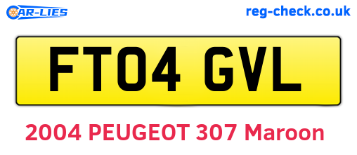 FT04GVL are the vehicle registration plates.