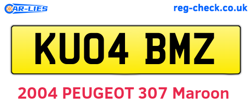 KU04BMZ are the vehicle registration plates.