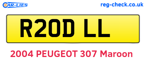 R20DLL are the vehicle registration plates.