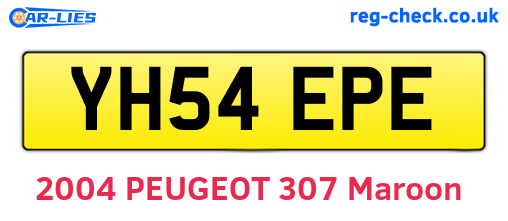 YH54EPE are the vehicle registration plates.