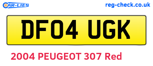 DF04UGK are the vehicle registration plates.