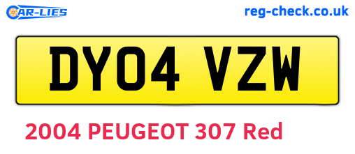 DY04VZW are the vehicle registration plates.