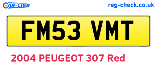 FM53VMT are the vehicle registration plates.
