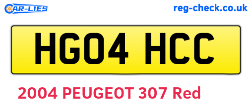 HG04HCC are the vehicle registration plates.