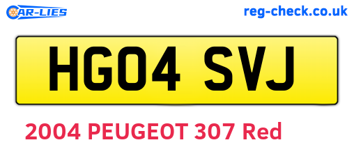 HG04SVJ are the vehicle registration plates.