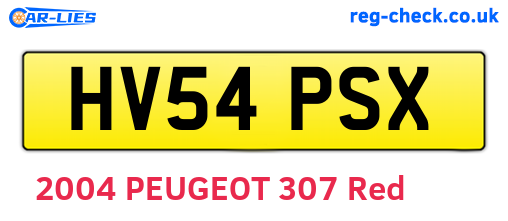 HV54PSX are the vehicle registration plates.