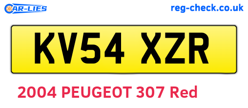 KV54XZR are the vehicle registration plates.