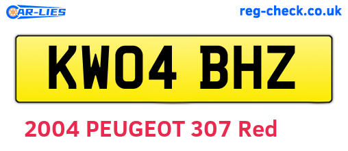 KW04BHZ are the vehicle registration plates.