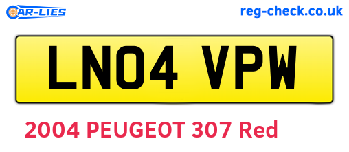 LN04VPW are the vehicle registration plates.