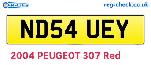 ND54UEY are the vehicle registration plates.
