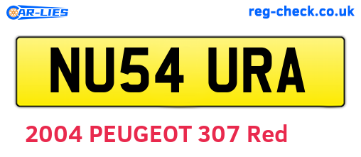 NU54URA are the vehicle registration plates.