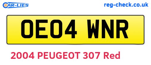 OE04WNR are the vehicle registration plates.