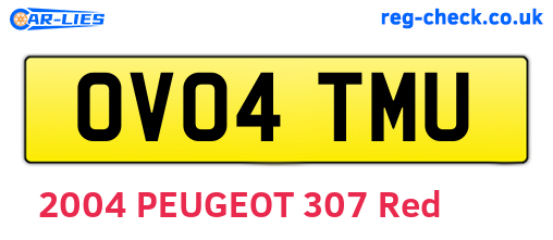 OV04TMU are the vehicle registration plates.