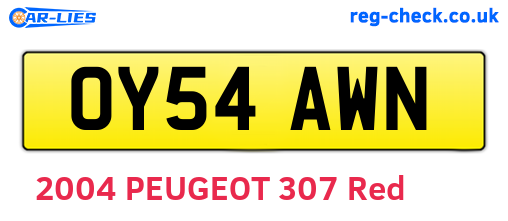 OY54AWN are the vehicle registration plates.