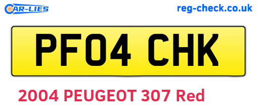 PF04CHK are the vehicle registration plates.