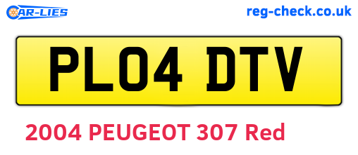 PL04DTV are the vehicle registration plates.