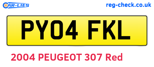 PY04FKL are the vehicle registration plates.