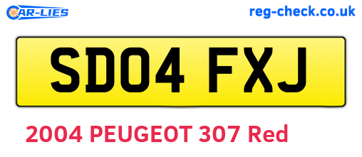 SD04FXJ are the vehicle registration plates.